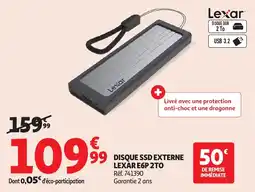 Auchan Disque SSD Externe Lexar E6P 2TO aanbieding