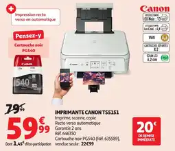 Auchan Imprimante Canon TS5151 aanbieding