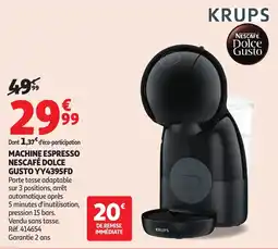 Auchan Machine espresso nescafé dolce gusto YY4395FD aanbieding