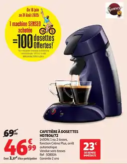 Auchan Cafetière à Dosettes HD7806/72 aanbieding