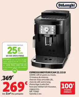 Auchan Espresso Broyeur Ecam 22.113.B aanbieding