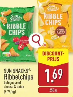 ALDI Sun snacks ribbelchips aanbieding