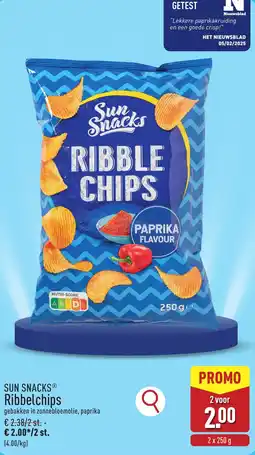 ALDI Sun snacks ribbelchips aanbieding
