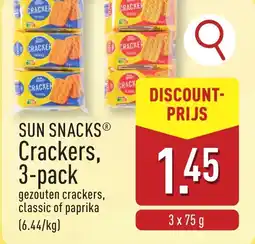 ALDI Sun snacks crackers, aanbieding