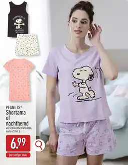 ALDI Peanuts shortama of nachthemd aanbieding