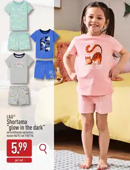 ALDI L&D Shortama "glow in the dark" aanbieding