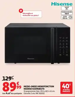 Auchan Micro Ondes Monofonction Hisense H25MOBS7H aanbieding