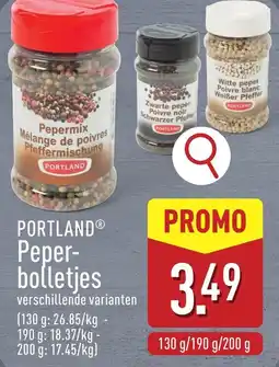 ALDI Portland peperbolletjes aanbieding