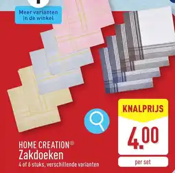 ALDI Home creation zakdoeken aanbieding