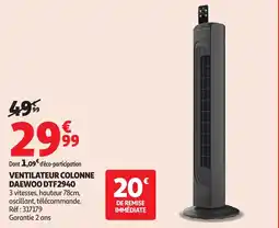 Auchan Ventilateur Colonne Daewoo DTF2940 aanbieding