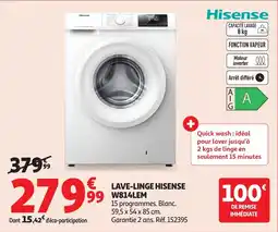 Auchan Lave Linge Hisense W814LEM aanbieding