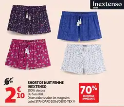 Auchan Short De Nuit Femme Inextenso aanbieding