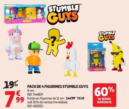 Auchan Pack de 4 figurines stumble guys aanbieding