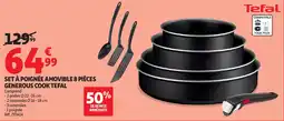 Auchan Set à poignée amovible generous cook tefal aanbieding
