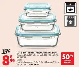 Auchan Lot 3 boîtes rectangulaires clipeat aanbieding