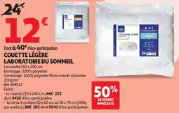 Auchan Couette légère laboratoire du sommeil aanbieding