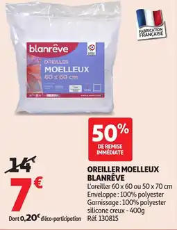 Auchan Oreiller moelleux blanrêve aanbieding