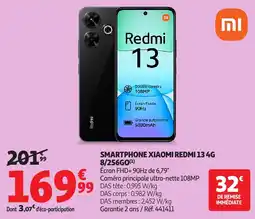 Auchan Smartphone Xiaomi Redmi 13 4G 8/256GO aanbieding