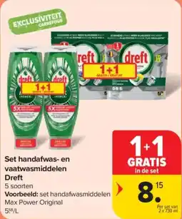 Carrefour Market Set handafwas en vaatwasmiddelen Dreft aanbieding