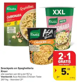 Carrefour Market Snackpots en Spaghetteria Knorr aanbieding
