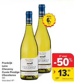 Carrefour Market Frankrijk Loire Cheverny Cuvée Prestige L'Excellence aanbieding