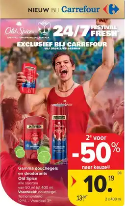 Carrefour Market Gamma douchegels en deodorants Old Spice aanbieding
