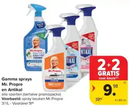 Carrefour Market Gamma Sprays Mr. Propre en Antikal aanbieding