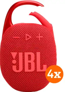 Coolblue JBL Clip 5 Rouge Lot de 4 aanbieding