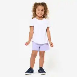 Decathlon Zachte en comfortabele short voor kleutergym paars aanbieding