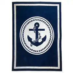 Decathlon XL-strandlaken van velours jacquard blauw 140x180 400g/m² - Madison aanbieding