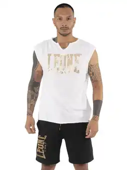 Decathlon Leone Stripe Gold mouwloos heren T-shirt van stretchkatoen aanbieding