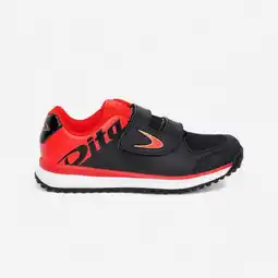 Decathlon Hockeyschoenen voor kinderen Fix And Go laag intensief rood zwart aanbieding