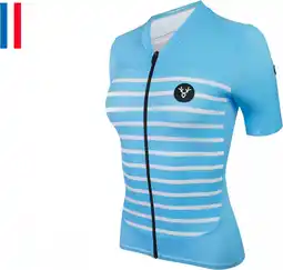 Decathlon LeBram Ventoux Women's Short Sleeve Jersey Sky Blue Fitted aanbieding