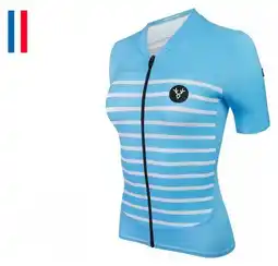 Decathlon LeBram Ventoux Women's Short Sleeve Jersey Sky Blue Fitted aanbieding