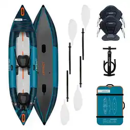 Decathlon Opblaasbare 2-persoons kano voor tochten - Azura 375 aanbieding