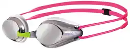 Decathlon Arena Junior Zwembril Tracks Mirror Zilver-Wit-Fuchsia aanbieding