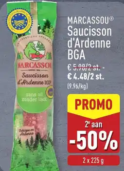 ALDI Marcassou saucisson d'ardenne bga aanbieding