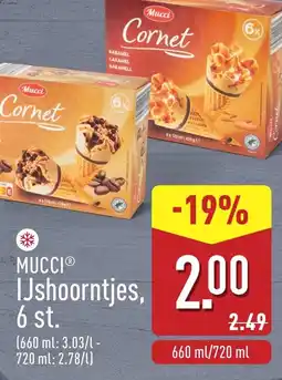 ALDI Mucci IJshoorntjes aanbieding