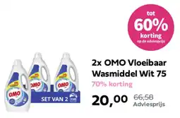 Plein.nl OMO Vloeibaar Wasmiddel Wit 75 aanbieding