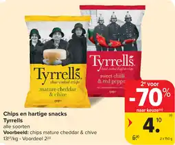 Carrefour Chips en hartige snacks Tyrrells aanbieding