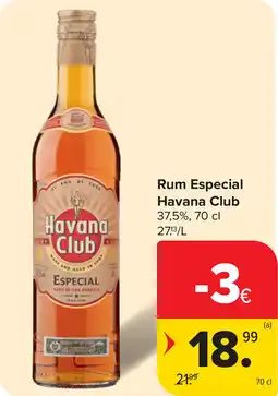 Carrefour Rum Especial Havana Club 37.5% aanbieding