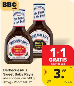 Carrefour Barbecuesaus Sweet Baby Ray's aanbieding