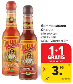 Carrefour Gamma sauzen Cholula aanbieding