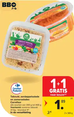 Carrefour Taboulé, aardappelsalade en zomersalades Carrefour aanbieding