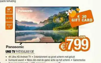 Expert Panasonic Uhd Tv Patx58jx810e aanbieding