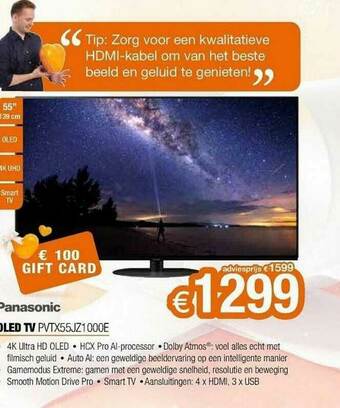 Expert Panasonic Oled Tv Pvtx55jz1000e aanbieding