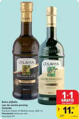 Carrefour Extra olijfolie van de eerste persing Colavita aanbieding