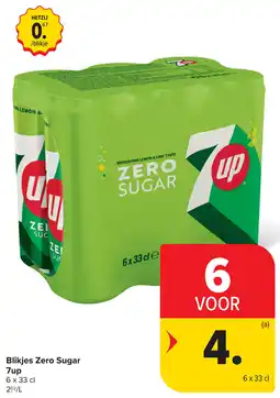 Carrefour Blikjes Zero Sugar 7up aanbieding
