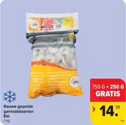 Carrefour Rauwe gepelde garnaalstaarten Ebi aanbieding