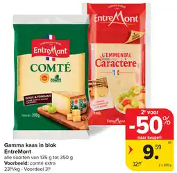 Carrefour Gamma kaas in blok EntreMont aanbieding